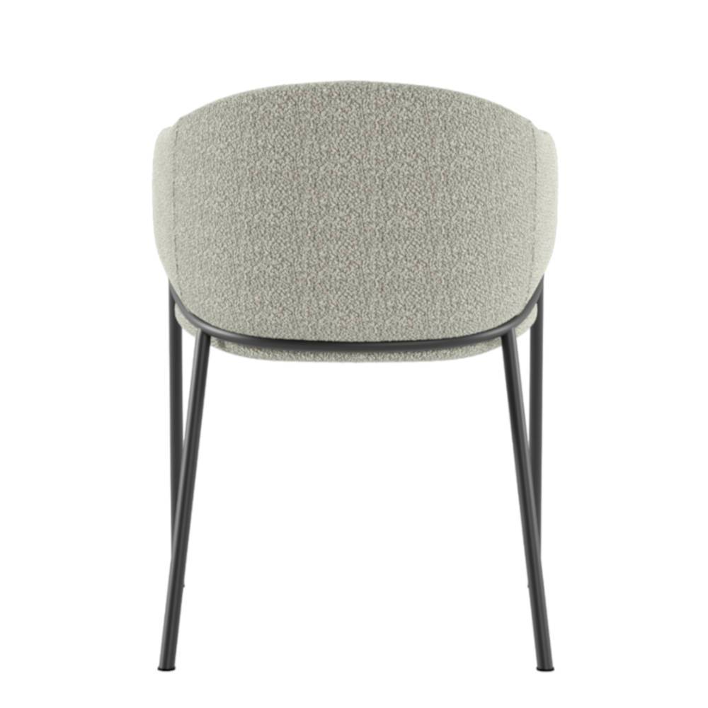 Polsterstuhl Esszimmer Aury mit Armlehnen aus Boucle Stoff (2er Set)