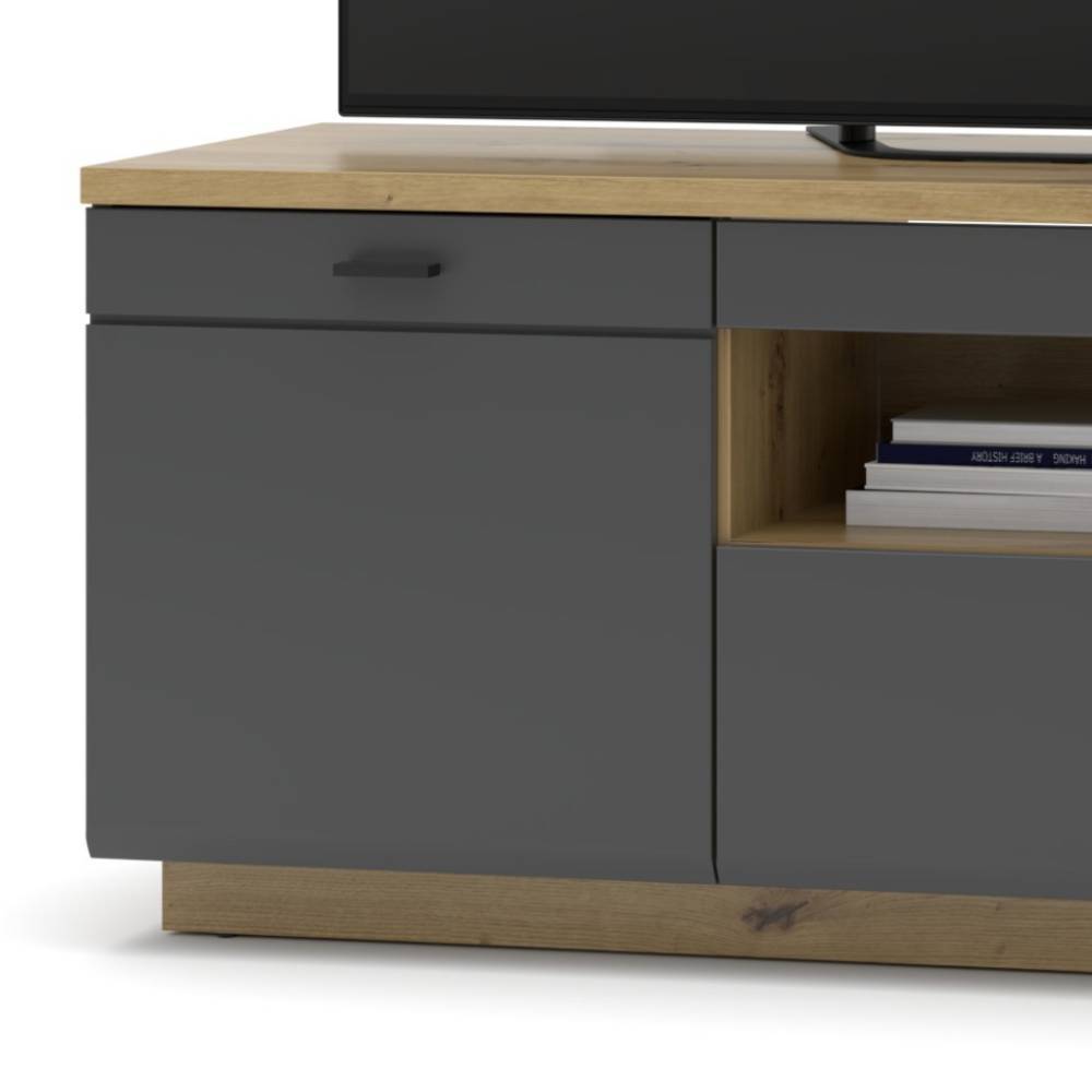 TV Wohnwand Yarisis in modernem Design melaminbeschichtet (fünfteilig)