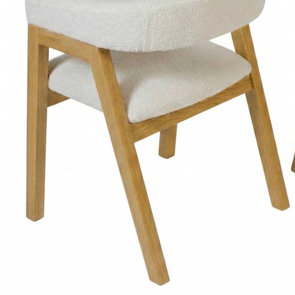 Esszimmerstuhl Lotta aus Boucle Stoff mit Armlehnen (2er Set)