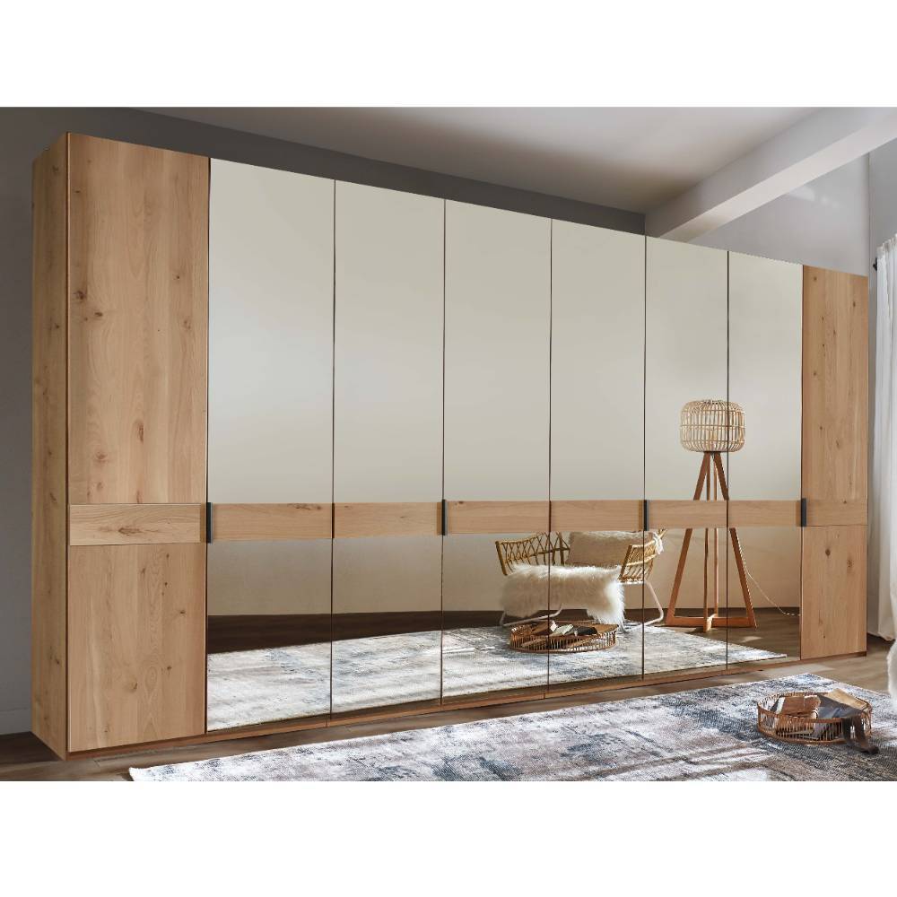 XXL Kleiderschrank Viramiru mit Spiegel Türen 393 cm breit