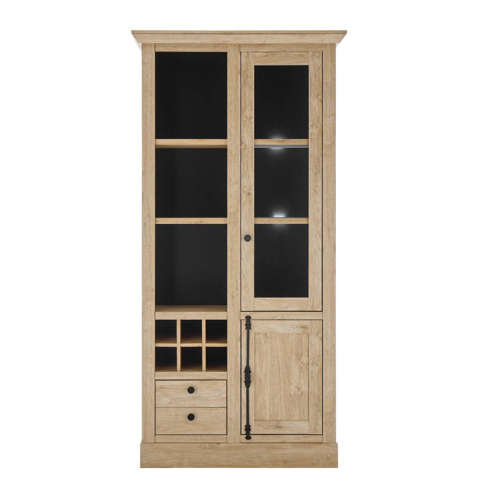 Wohnzimmerschrankwand Jennva im Landhausstil 214 cm hoch (vierteilig)
