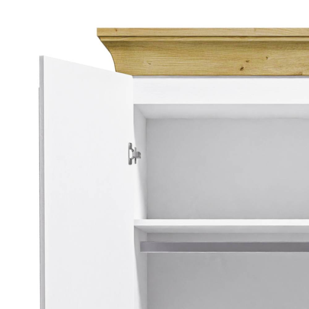 Drehtürenkleiderschrank Bazna mit Spiegel im Landhausstil