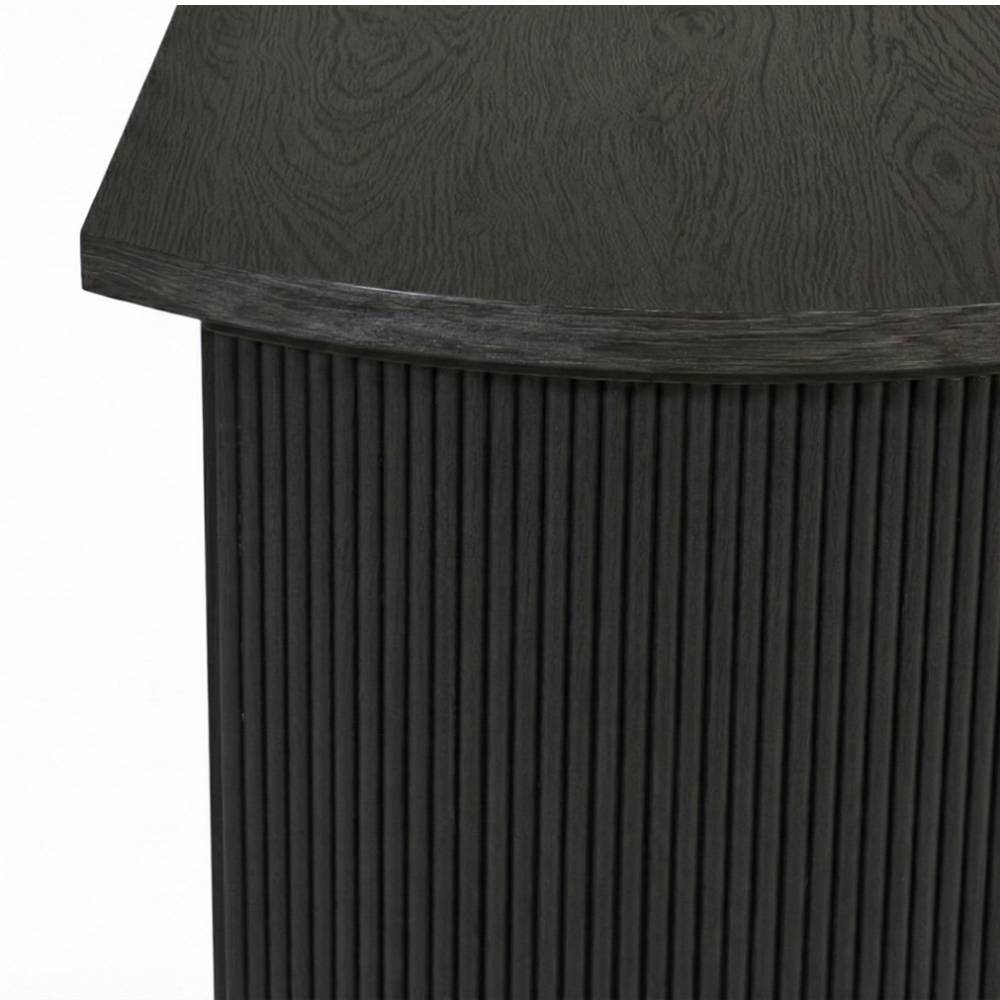 Büroschreibtisch Matrona in Schwarz mit Seitenregalen