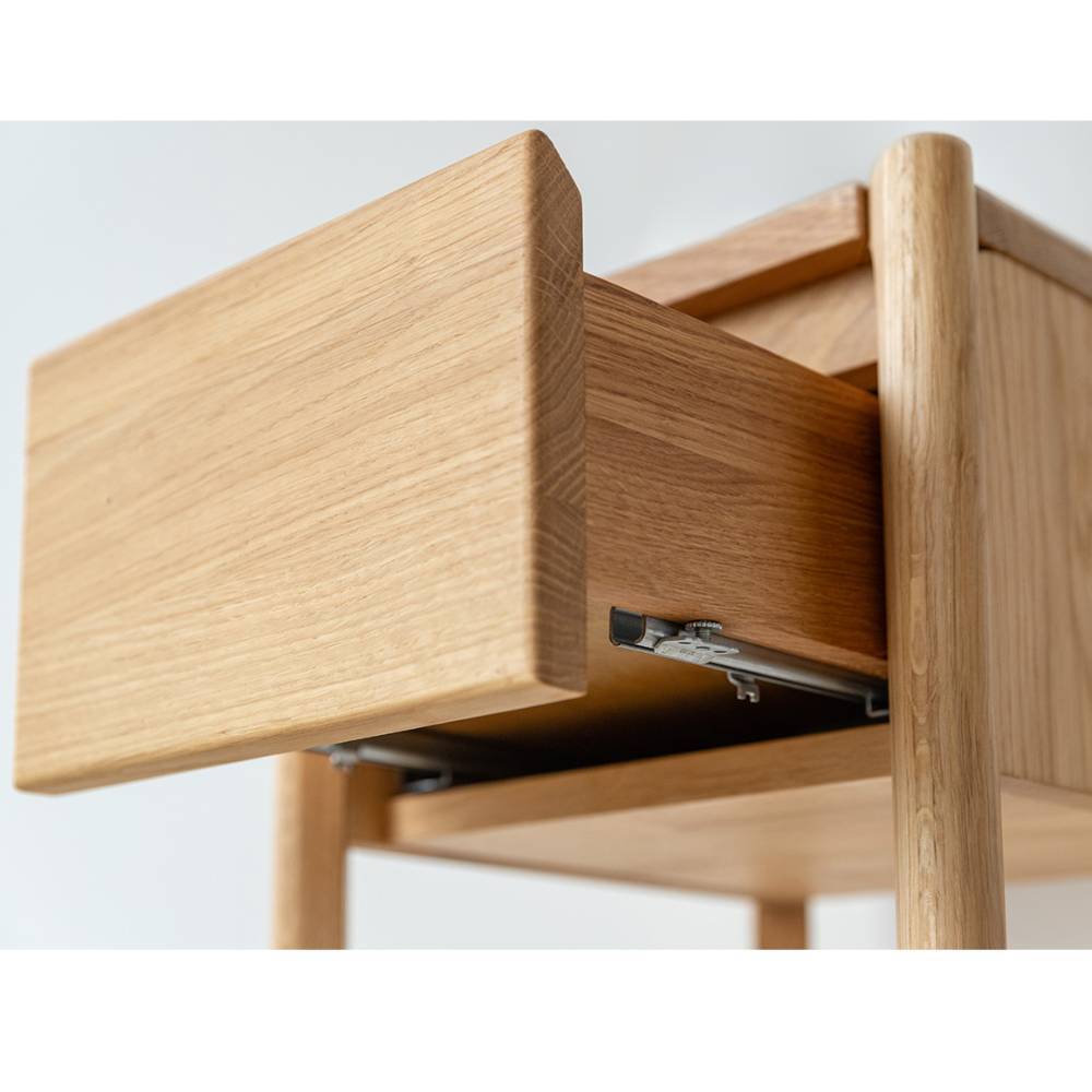 Blumensäule Gravura aus Eiche Massivholz mit einer Schublade