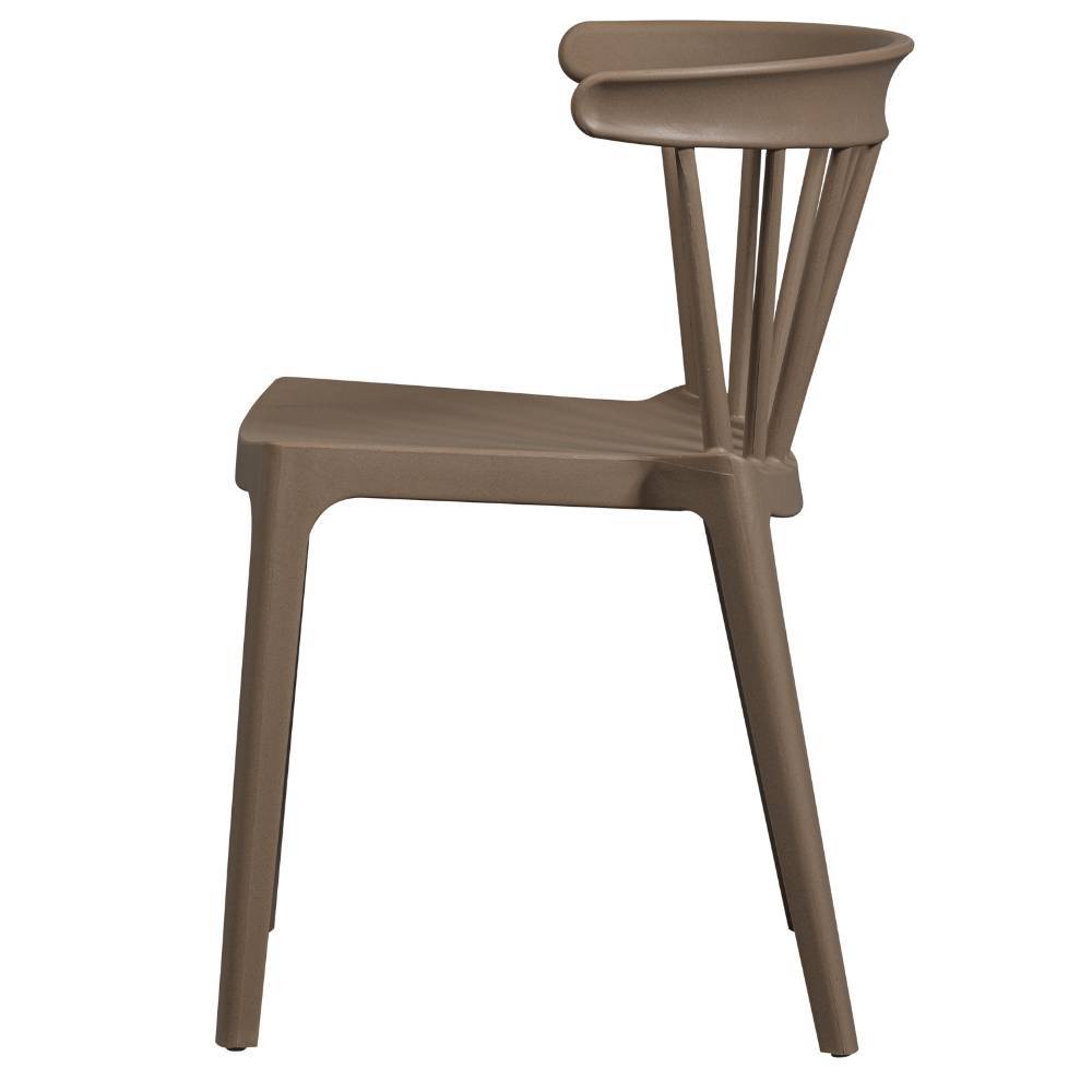 Stapelstuhl Eleenia in Cappuccino aus Kunststoff (2er Set)