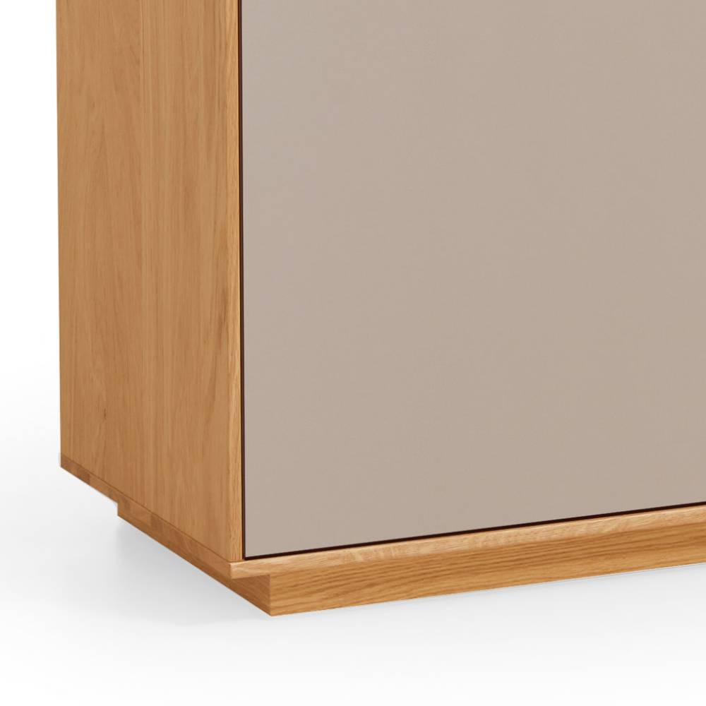 Mehrzweckschrank Frasyn in Taupe und Eiche Bianco