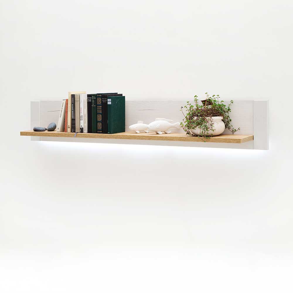 Wandboard Wonders in Weiß und Eiche Optik 150 cm breit