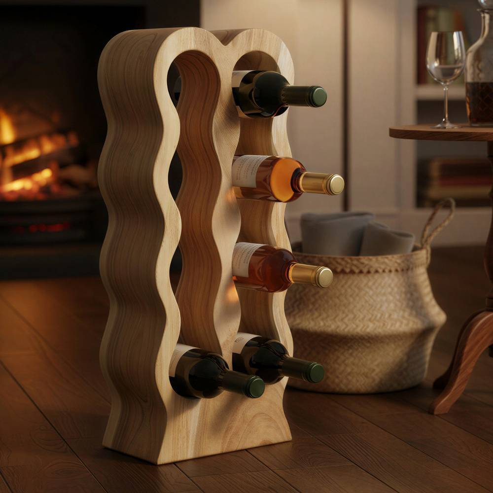 Weinregal Enlina in organischer Form mit Platz für 8 Flaschen