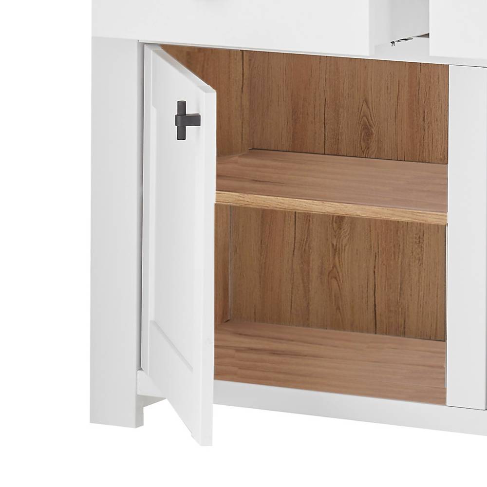 Sideboard Beno im Landhausstil in Holzoptik Pinie weiß