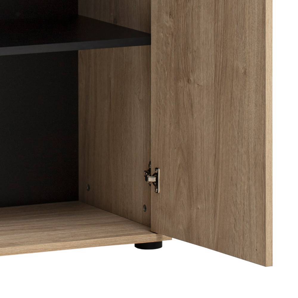 Büroschrank Rasvanna in Weißeiche Holzoptik 164 cm hoch