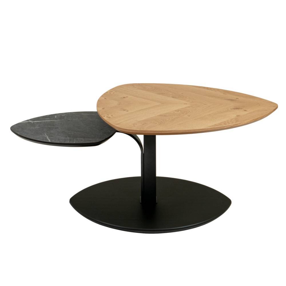Couchtisch Rangona in Wankelform aus Wildeiche Massivholz