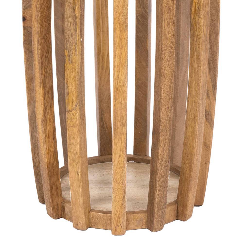 Schirmständer Kiranzo aus Mangobaum Massivholz 60 cm hoch