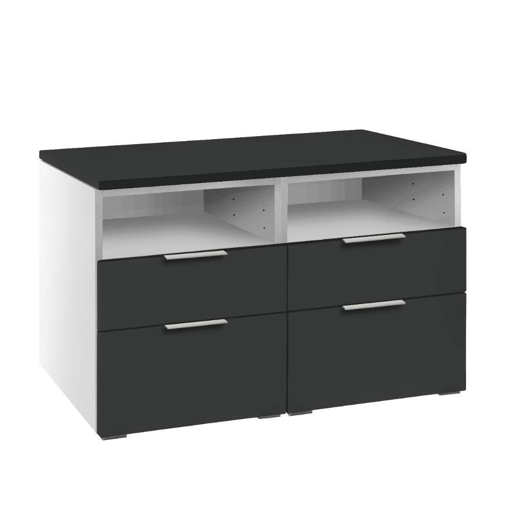 Fernsehschrank Tollow in Anthrazit und Weiß