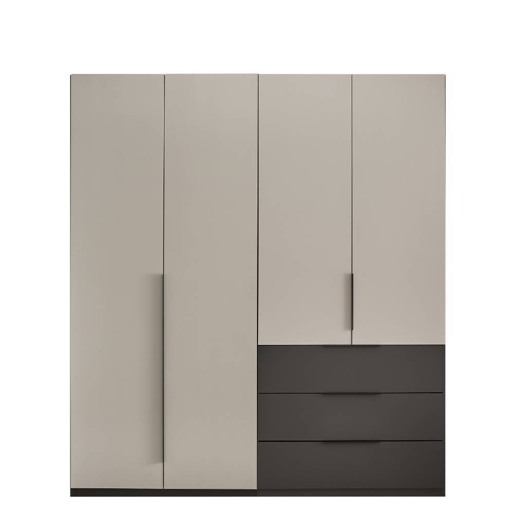 Drehtürenschrank Arionn mit drei Schubladen in modernem Design