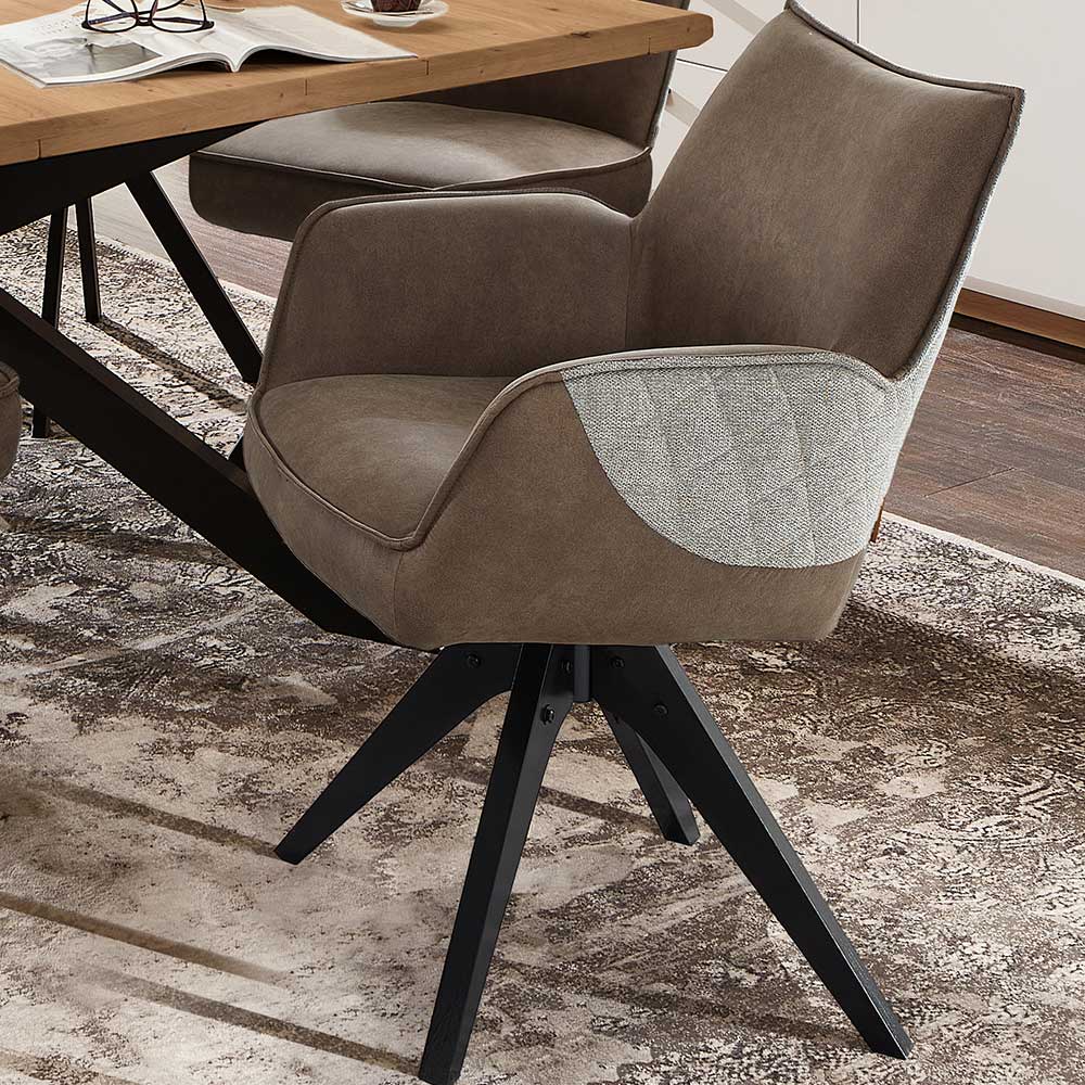 Esszimmer Gruppe Luzie mit Spider Gestell Tisch und 6 Stühlen (siebenteilig)