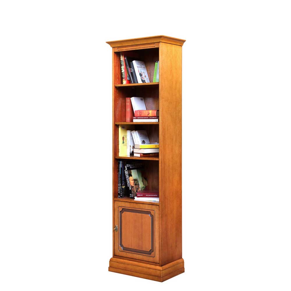 Bücherregal mit Tür Cadruna in Nussbaumfarben 194 cm hoch