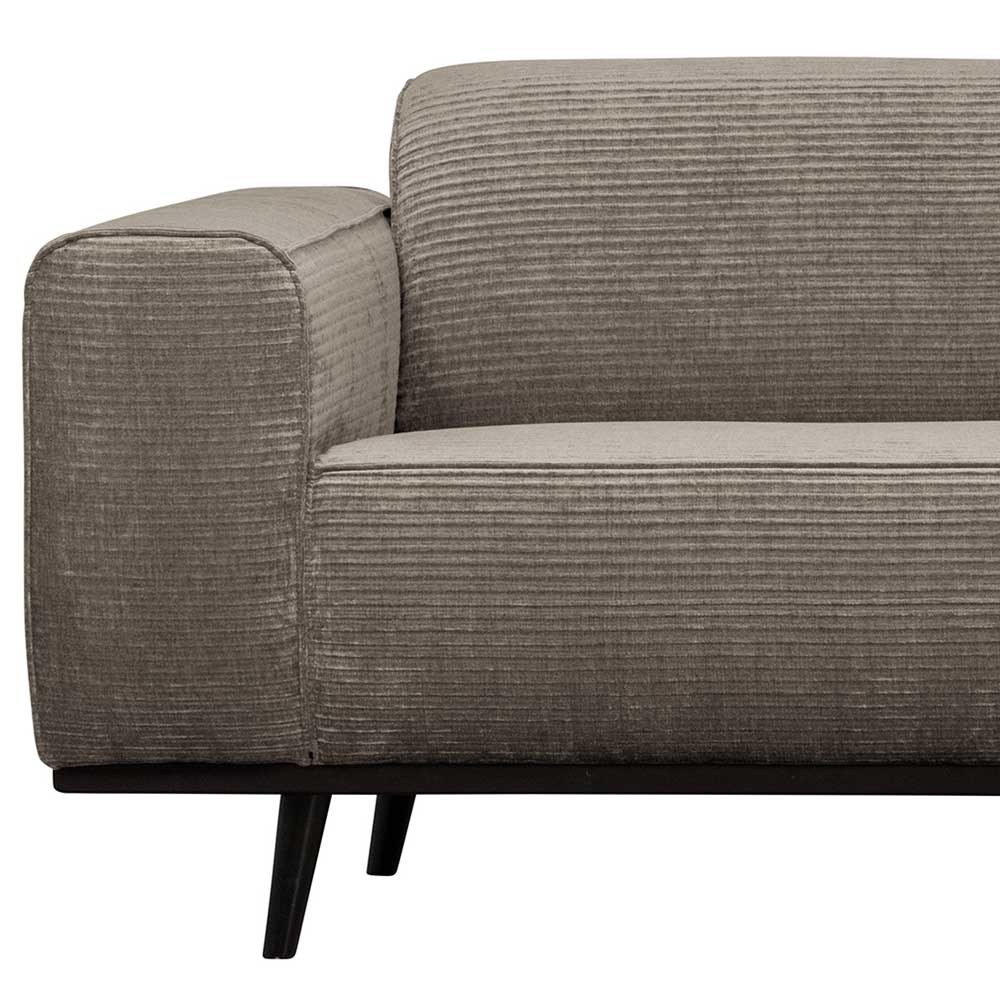 Premium Ecksofa Enda in Graubraun & Schwarz mit Strukturstoff Bezug