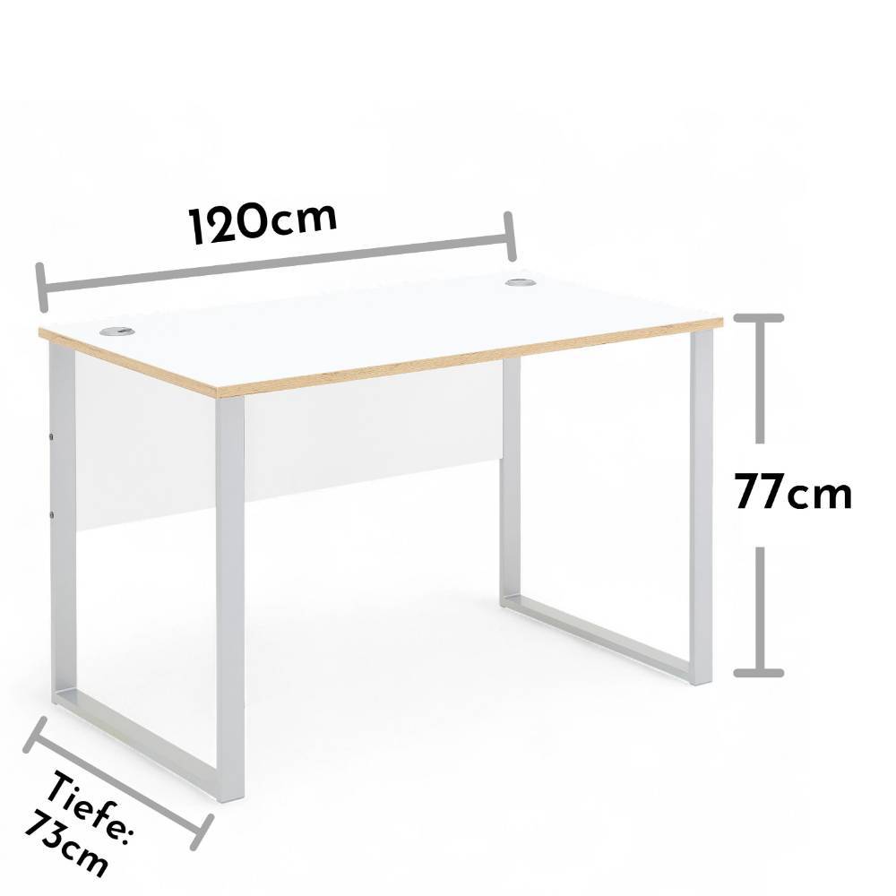 Büroschreibtisch Mariocavo mit Bügelgestell in modernem Design