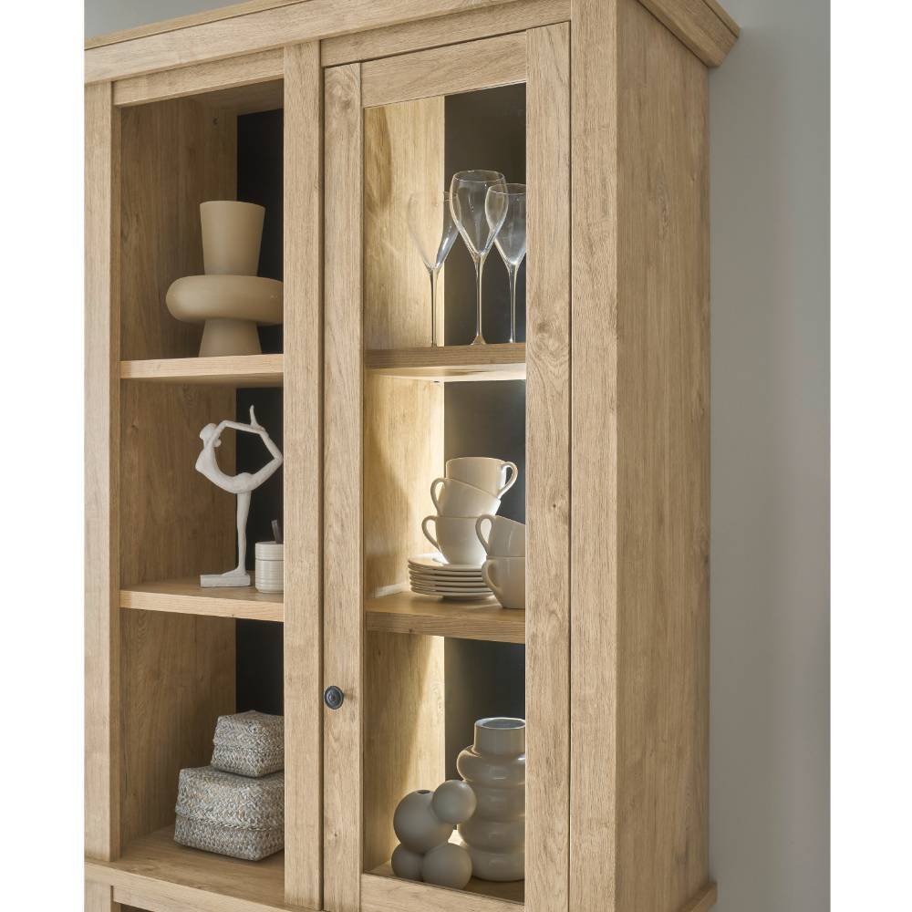 Vitrine Jennva im Landhausstil mit offenen Fächern