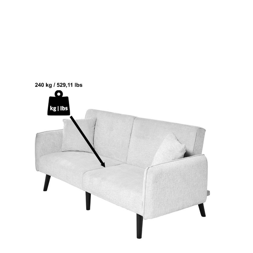 Schlafsofa Salverna in Grau mit Rücken Klappmechanik