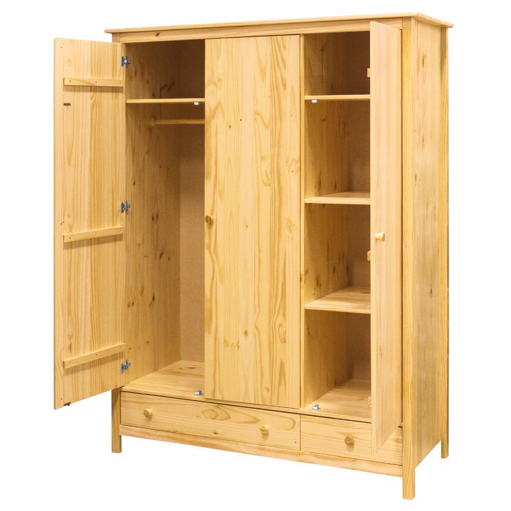 Schlafzimmerschrank Tine aus Kiefer Massivholz im Landhausstil