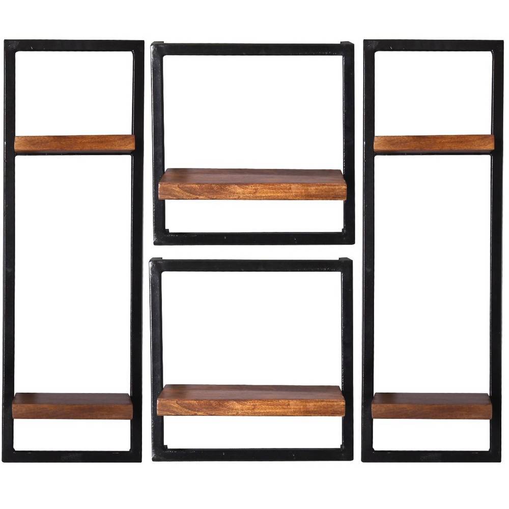 Wandregal Set Veteno im Industry und Loft Stil 25 cm tief (vierteilig)