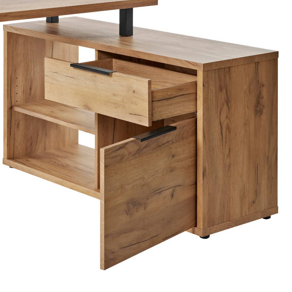 Schreibtisch Pecorino in modernem Design mit Seitenregalen
