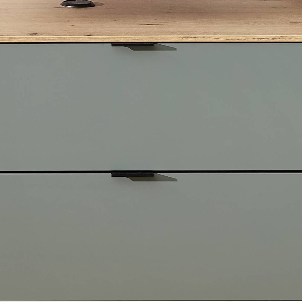 TV Lowboard Ilitalcon in Graugrün und Wildeichefarben