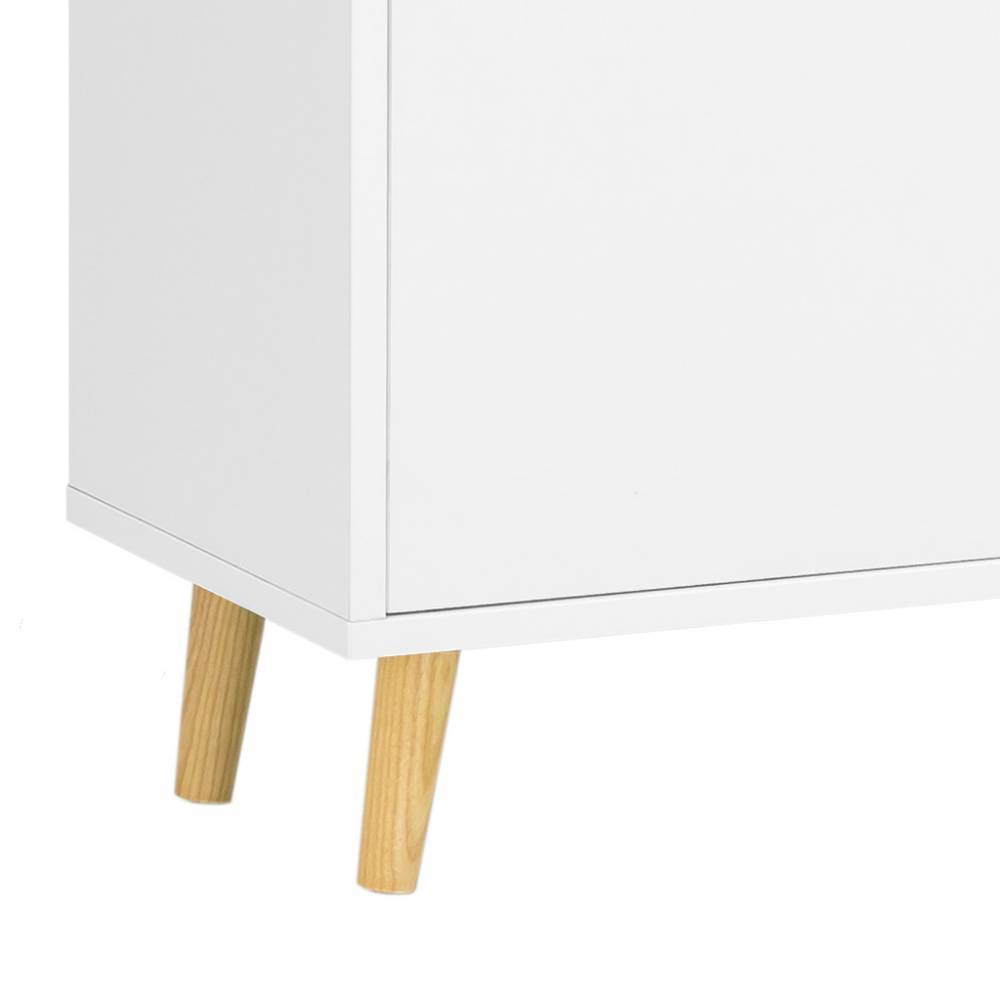 Skandi Design Midischrank Bad Linz in Weiß matt 114 cm hoch