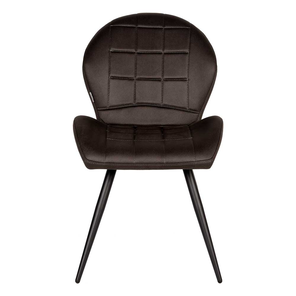 Esszimmerstuhl Mikrofaser Set Chene in Anthrazit & Schwarz 48 cm Sitzhöhe (2er Set)
