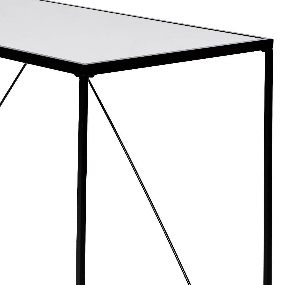 Bügelgestell Schreibtisch Zybilla in Schwarz und Weiß