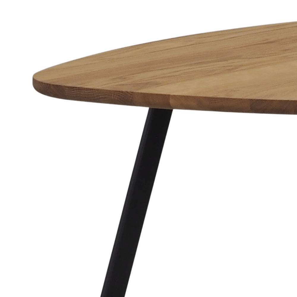 Beistelltisch Sofa Lowellsa aus Eiche Massivholz in Wankelform