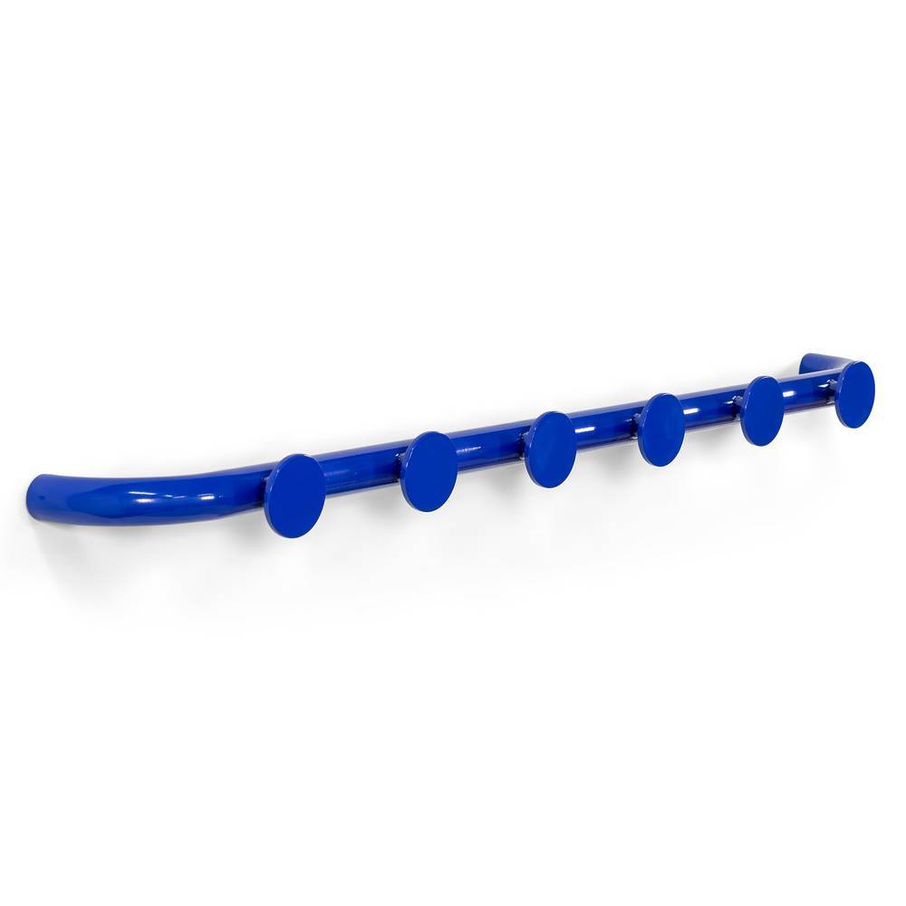 Retrostil Garderobenleiste Cokorino in Blau mit 6 Kleiderhaken