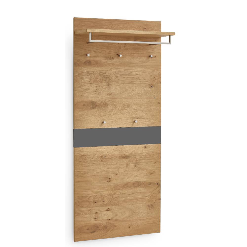 Garderobenpaneel Pavia echtholzfurniert 5 Kleiderhaken
