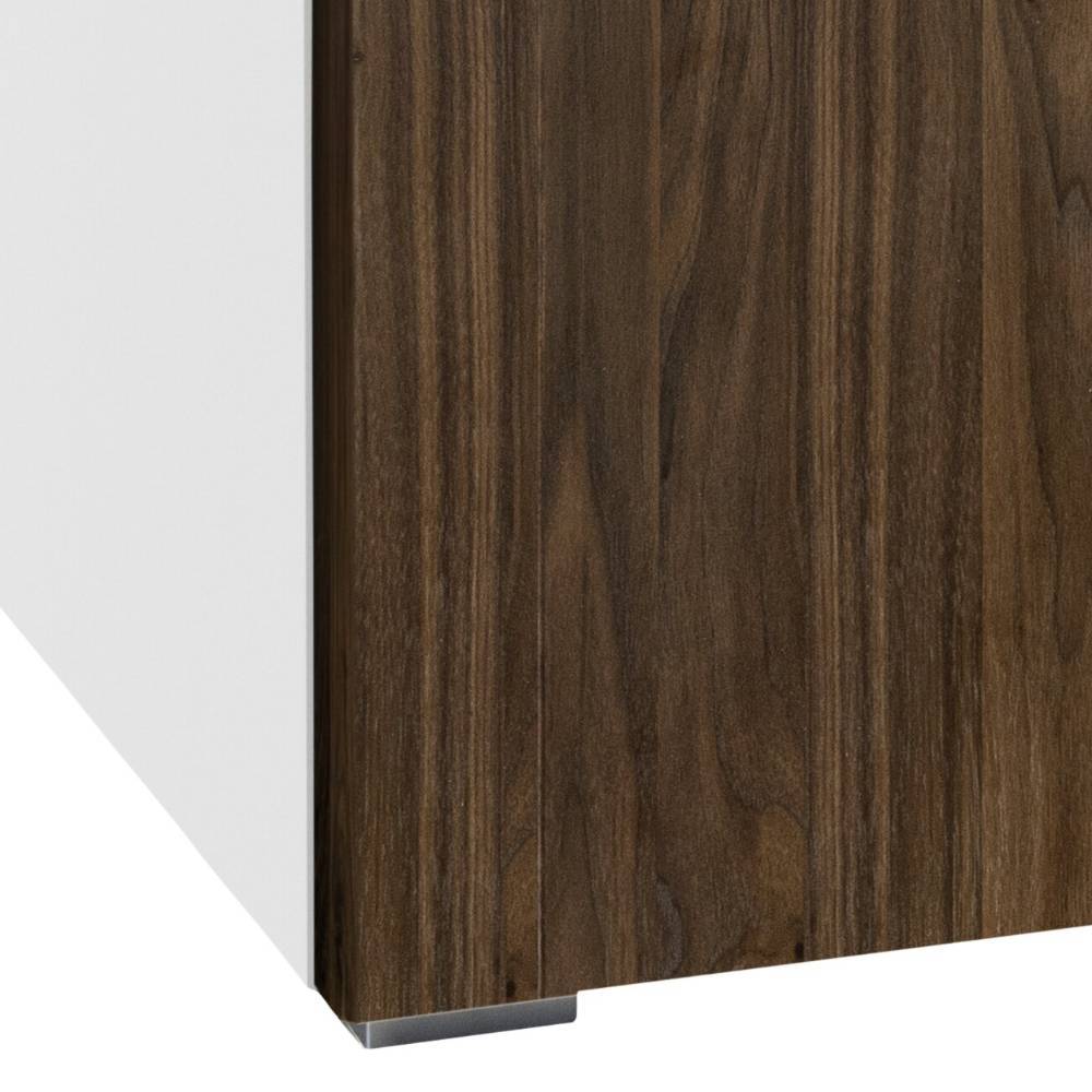 Kommode modern Cinizio in Nussbaumfarben und Weiß