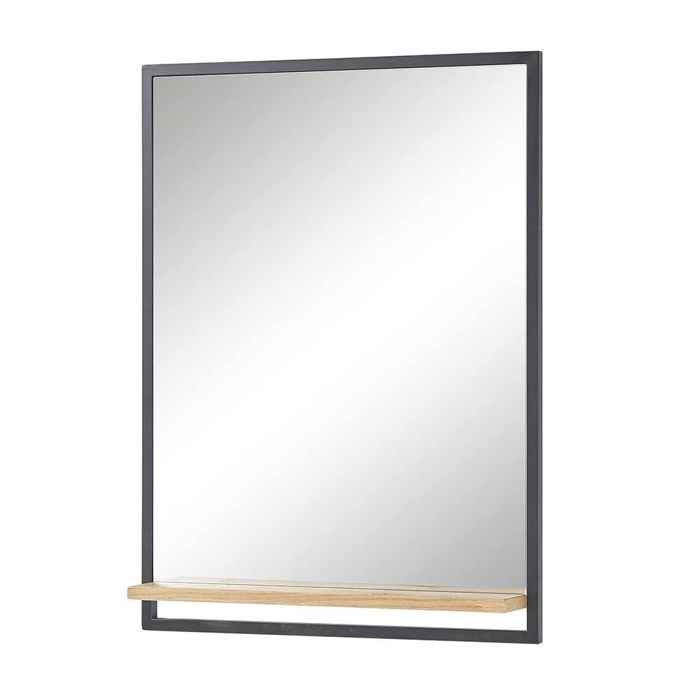 Garderoben Spiegel Montpa mit Metallrahmen und Ablage
