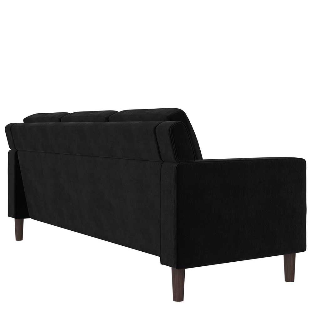 Schwarzes Samt Sofa Volbra in modernem Design 195 cm breit