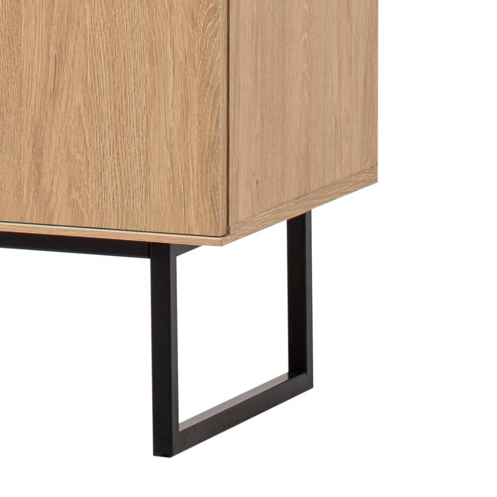 Wohnwand modern Carno in Eiche Stone Holzoptik 200 cm hoch (dreiteilig)