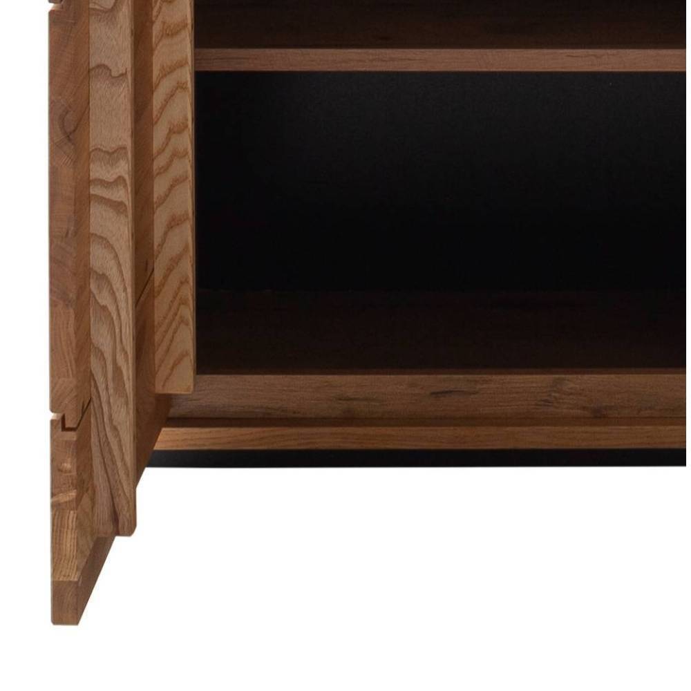 Wohnzimmer Highboard Sisam 130 cm hoch mit Glastür links