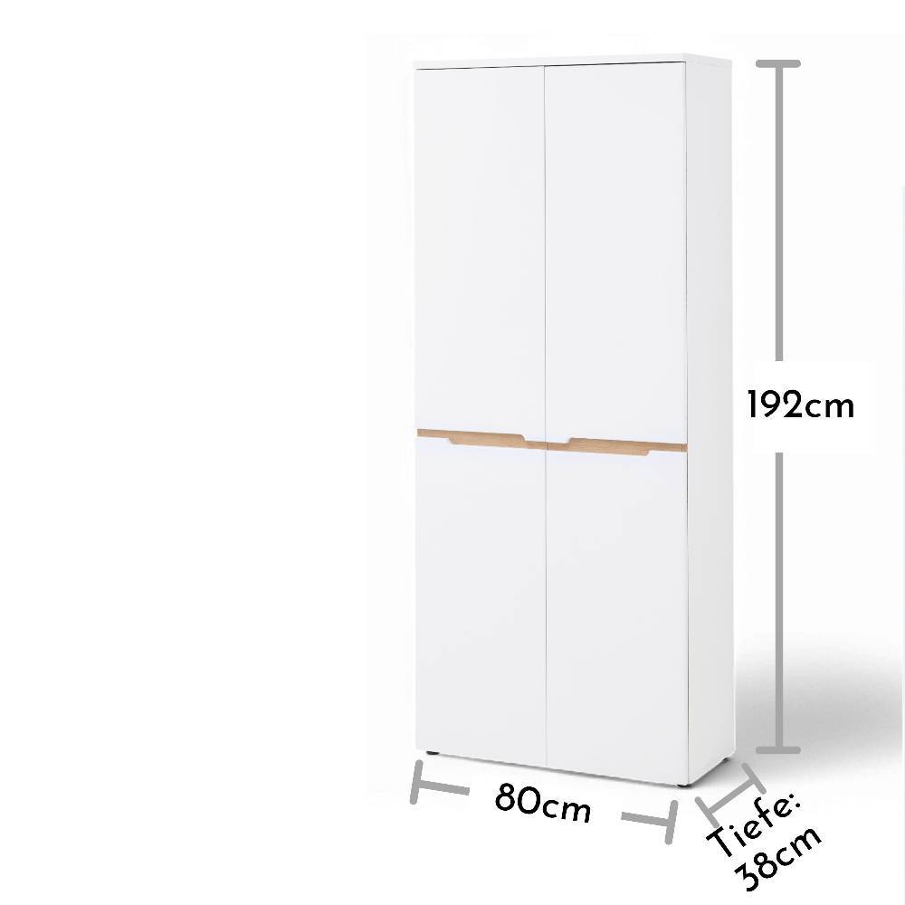 Schuhschrank Mariocavo 192 cm hoch mit Drehtüren