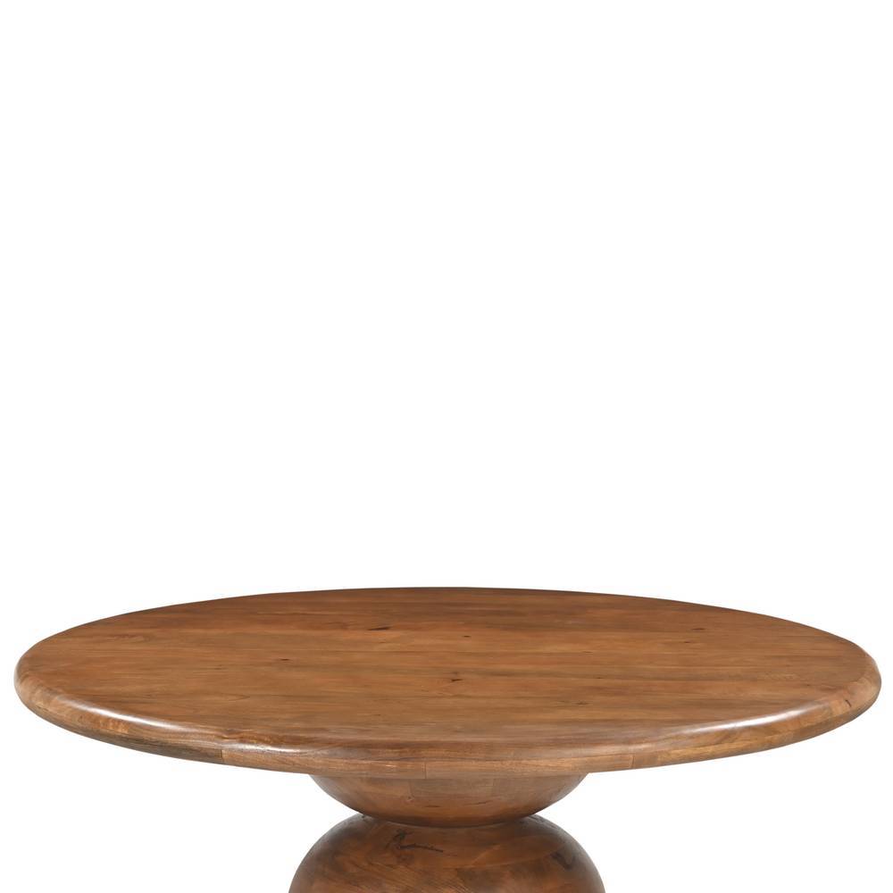 Esszimmergarnitur Bertylan aus Mangobaum Massivholz und Boucle Stoff (fünfteilig)