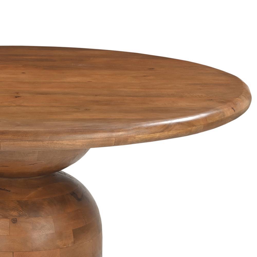 Tisch Massivholz rund Bertylan 130 cm breit und 76 cm hoch
