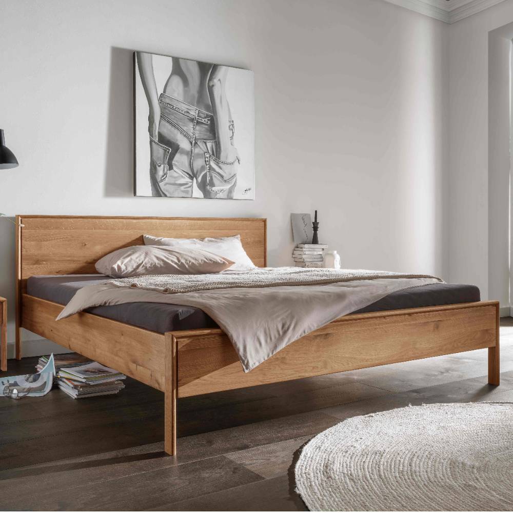 Doppelbett Zwettl aus Wildeiche Massivholz geölt