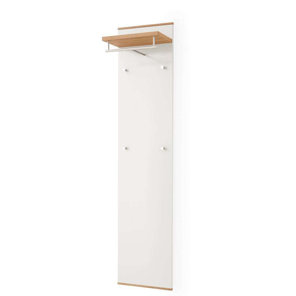 Garderobenpaneel Bedina für die Wandmontage mit 4 Kleiderhaken