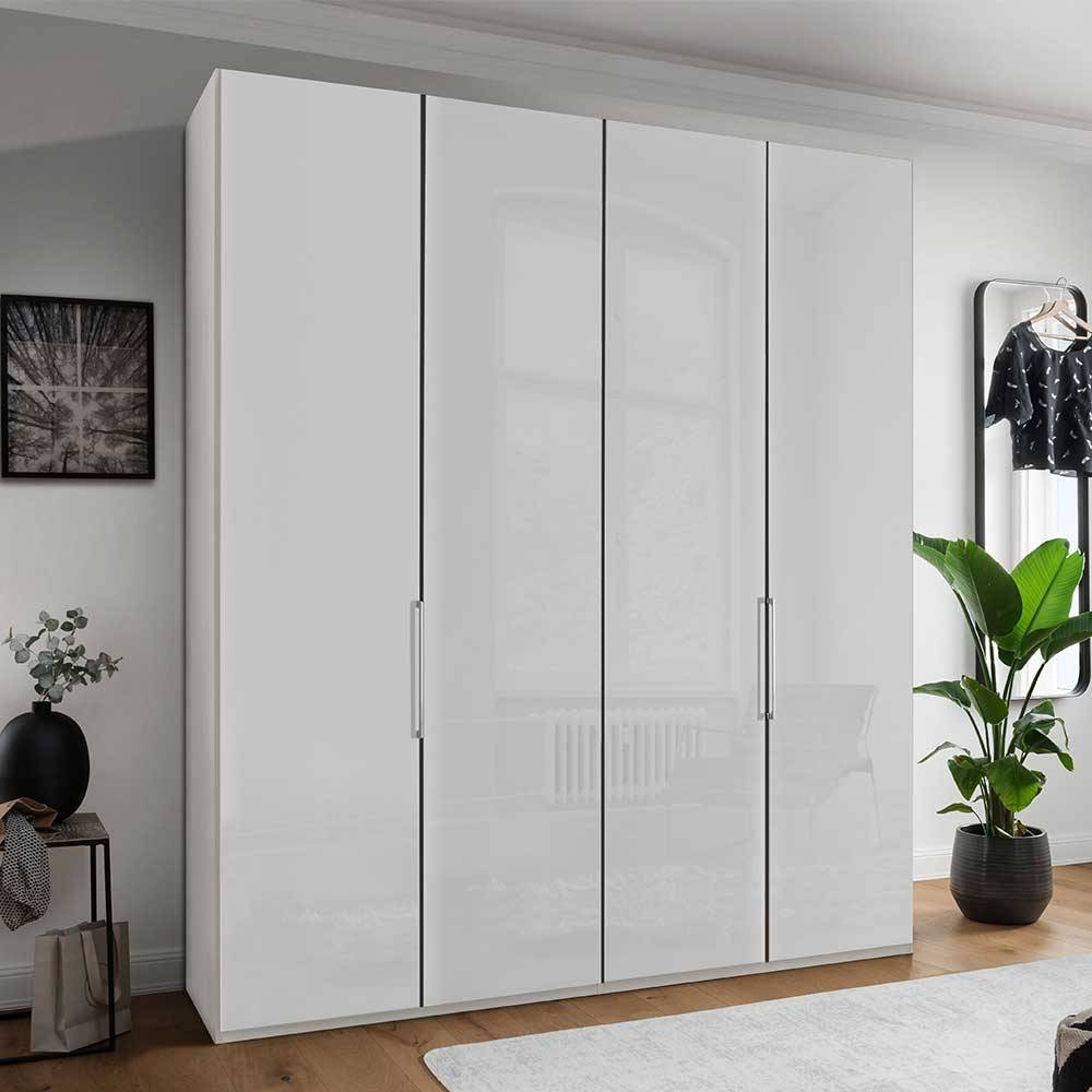 Falttürenkleiderschrank Kandu 200 cm breit mit Metallgriffen