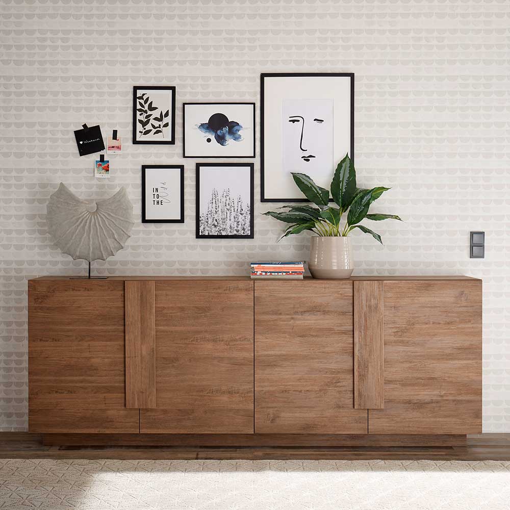 Großes Esszimmersideboard Tryvial mit 4 Drehtüren 90 cm hoch