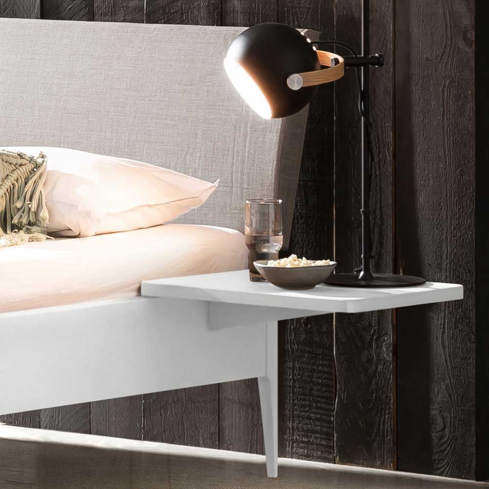 Weiß lackiertes Bett Lagon 38 cm Einstiegshöhe und Liegefläche 140x200 cm