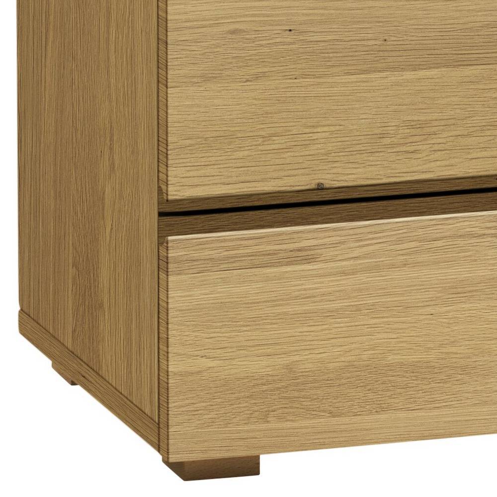 Kommode 90 cm breit Micuel mit vier Schubladen in Eiche hell