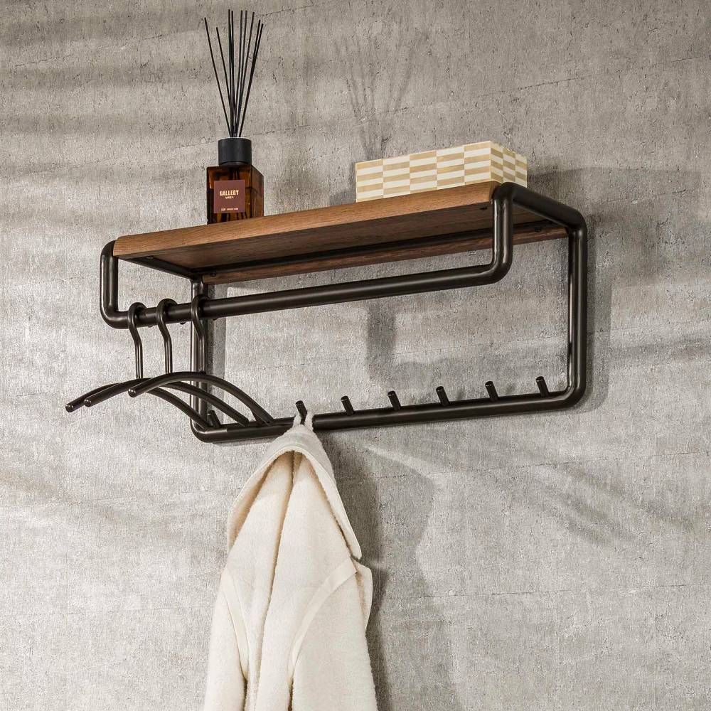 Wandgarderobe Krispa im Industry und Loft Stil mit 8 Kleiderhaken