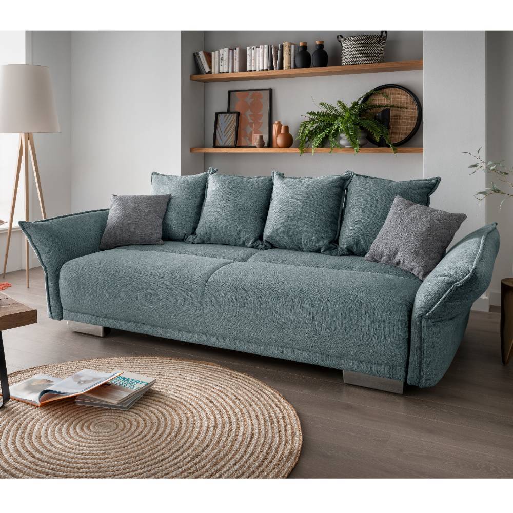 Schlafsofa Adira in Mintgrün mit Bettkasten